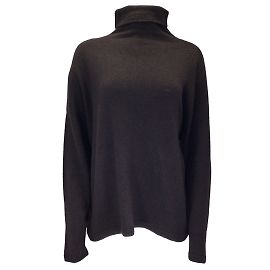 Brauner langärmliger Rollkragenpullover aus Kaschmir und Seide von Maison Ullens Braun