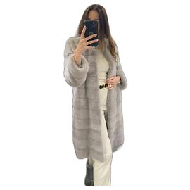 Autre Marque Elpidio Loffredo Mink Fur Coat Grey Platinum Grey