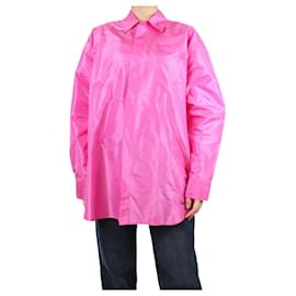 Autre Marque-Pink Bendigo high-low silk shirt - size UK 8-Pink
