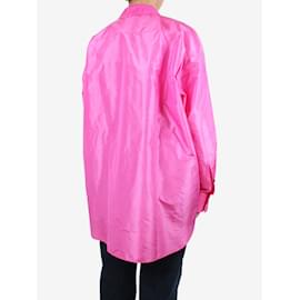 Autre Marque-Pink Bendigo high-low silk shirt - size UK 8-Pink