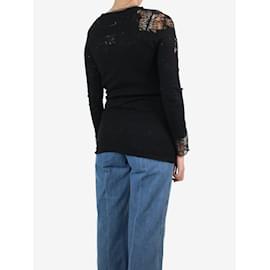 Ermanno Scervino-Black lace-trimmed sweater - size UK 12-Black