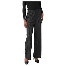 Autre Marque-Pantalon taille haute noir à fines rayures - taille marque 6-Noir