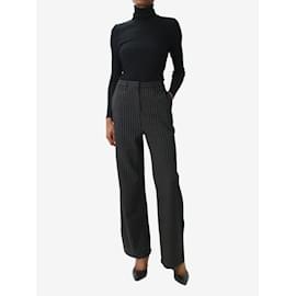 Autre Marque-Black pinstripe tailored high-rise trousers - brand size 6-Black