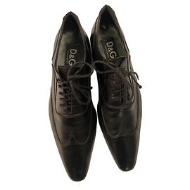 DOLCE & GABBANA, Richelieu, Scarpe in pelle da uomo Nero