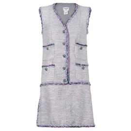 Chanel-9K$ New Cara Delevingne Tweed Dress-Grey