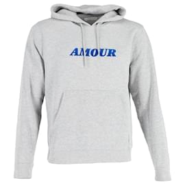 Sandro-Sandro Amour Appliqué Hoodie in Gray Cotton-Grey