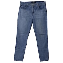 J Brand-J Brand Cropped Jeans in Blue Cotton Denim-Blue