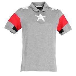 Camisa pólo com estrelas e listras de ajuste cubano da Givenchy em algodão cinza Cinza