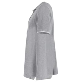 Dolce & Gabbana-Dolce & Gabbana Polo with Crown Patch in Gray Cotton-Grey