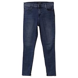 J Brand-J Brand Cropped Leg Jeans in Blue Cotton Denim-Blue