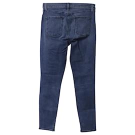 J Brand-J Brand Cropped Leg Jeans in Blue Cotton Denim-Blue
