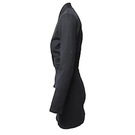 Iro-Iro Davida V-neck Dress in Black Cotton-Black