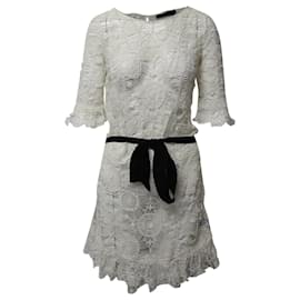 Ralph Lauren-Vestido de encaje Ralph Lauren en algodón blanco-Blanco