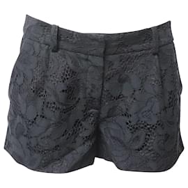 Diane Von Furstenberg-Diane Von Furstenberg Lace Casual Shorts in Black Cotton -Black