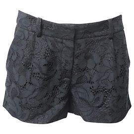 Diane Von Furstenberg Short décontracté en dentelle en coton noir Noir