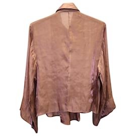 Etro-Blusa de manga larga con lazo en la parte delantera de Etro en seda de poliéster beige-Beige