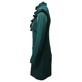 Sandro-Sandro Paris Ruffled Dress in Teal Polyester -Other,Green