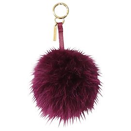 Charme de bolsa Fendi Pom Pom em pele roxa Roxo