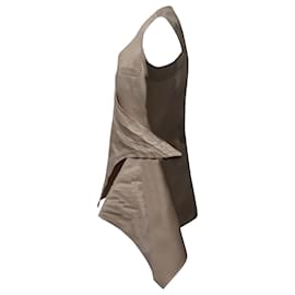 Ermanno Scervino-Ermanno Scervino Asymmetric Top in Beige Silk-Brown,Beige