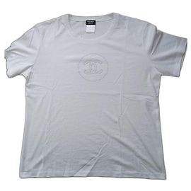 Chanel Round collar ts coton mercerise Blanc