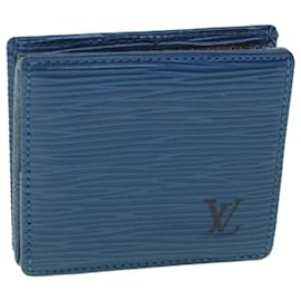 Louis Vuitton-LOUIS VUITTON Epi Porte Monnaie Boite Geldbörse Blau M63695 LV Auth 56335-Blau