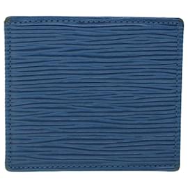 Louis Vuitton-Bolsa Moeda LOUIS VUITTON Epi Porte Monnaie Boite Azul M63695 Autenticação de LV 56335-Azul