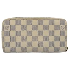 Louis Vuitton-LOUIS VUITTON Damier Azur Zippy Wallet Portafoglio lungo N63503 LV Aut 56094-Altro