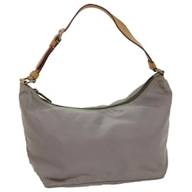Prada-PRADA Shoulder Bag Nylon Leather Gray Brown Auth ki3445-Brown,Grey
