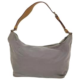 Prada-PRADA Shoulder Bag Nylon Leather Gray Brown Auth ki3445-Brown,Grey