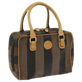 Fendi-FENDI Sac à main en toile Pecan Noir Marron Auth bs8732-Marron,Noir