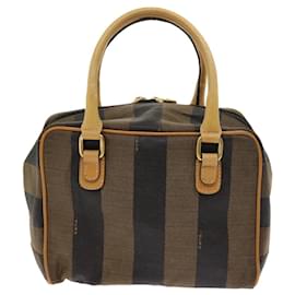 Fendi-FENDI Sac à main en toile Pecan Noir Marron Auth bs8732-Marron,Noir