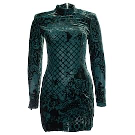 Autre Marque Balmain X H&M, grünes Samtkleid Grün