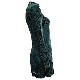 Autre Marque-Balmain X H&M, robe en velours vert-Vert