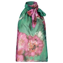 Autre Marque Monique Singh, Haut dos nu fleuri Vert Violet