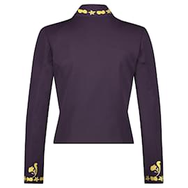 Autre Marque-Monique Singh, Embroidered gaberdine jacket-Purple
