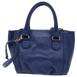 Burberry-BURBERRY Blue Label Hand Bag Leather 2way Blue Auth bs8744-Blue
