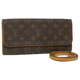 Louis Vuitton-LOUIS VUITTON Monogram Pochette Twin GM Shoulder Bag M51852 LV Auth 56096-Monogram