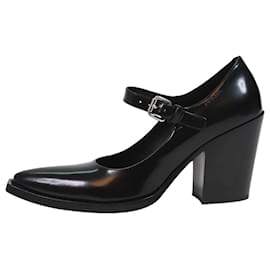 Prada-Sapatos Derby de couro envernizado preto - tamanho UE 39-Preto