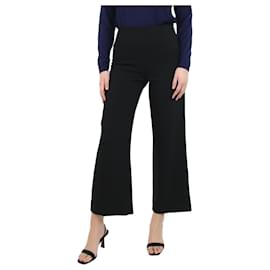 Totême-Black wide-leg viscose-blend crepe trousers - size UK 6-Black