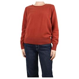 Autre Marque-Rust round-neck fine-knit cashmere sweater - size L-Other