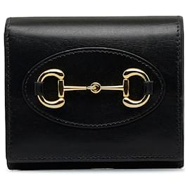 Gucci-Gucci Black Horsebit 1955 Bifold Wallet-Black
