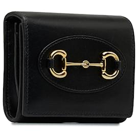 Gucci-Gucci Black Horsebit 1955 Bifold Wallet-Black