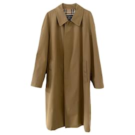 Burberry-raincoat, Burberrys’ long trench coat 48 (S/M) brown cotton/ Beige-Beige