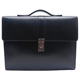 NEUF VINTAGE PORTE DOCUMENT LANCEL  SACOCHE CUIR NOIR LEATHER BRIEFCASE Noir