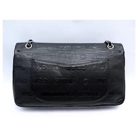 Chanel-Chanel handbag 2.55 MAXI JUMBO COCONUT 31 RUE CAMBON BLACK LEATHER HAND BAG-Black