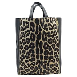 Céline-CELINE GUSSET VERTICAL LEOPARD HANDBAG 166083 HAND BAG PURSE TOTE-Other