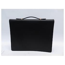 Lancel-NEW VINTAGE LANCEL DOCUMENT HOLDER BLACK LEATHER BAG BRIEFCASE BAG-Black
