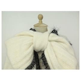 Chanel-CHANEL JACKET VEST WITH BOW & GATHERS P37120K02326 XXL 50 MOHAIR JACKET-Cream