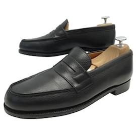 JM Weston-NEW JM WESTON SHOES 180 black leather 6.5C 40.5 FINE CAVIAR LEATHER LOAFER-Black