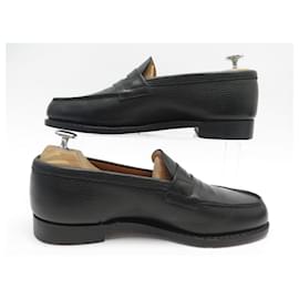 JM Weston-NEW JM WESTON SHOES 180 black leather 6.5C 40.5 FINE CAVIAR LEATHER LOAFER-Black